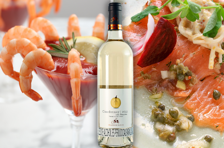 Maridajes para Navidad: Chardonnay Les Grains, vino blanco versátil para celebrar